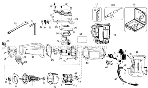 Page A Diagram and Parts List for 3103-04 Type 101 Black and Decker Reciprocating Saw